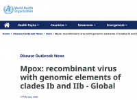 WHO 报告：已发现 2 例猴痘病毒重组毒株病例