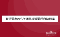 有道詞典怎么關(guān)閉鼠標(biāo)選詞后自動翻譯