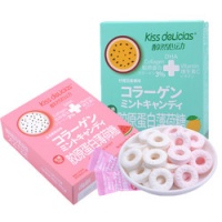 kiss delicias 醇然心動 膠原蛋白維生素C無糖薄荷糖香橙柚子味40g 辦公室休閑零食便攜清涼水果味清口糖果 6.45元（需買2件，共12.9元）